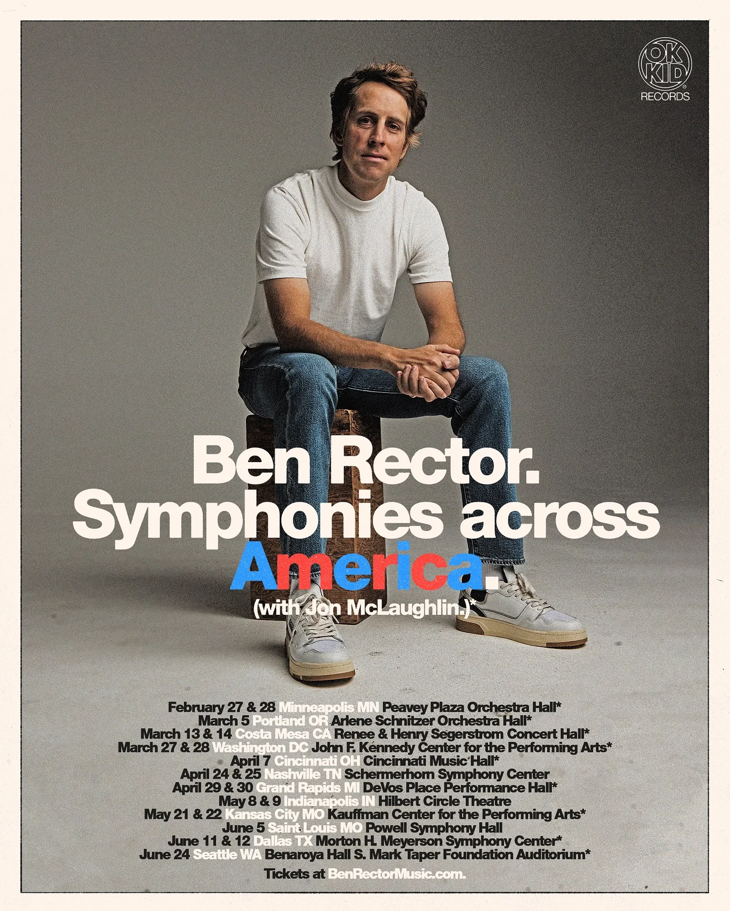 Ben Rector 2026 live concert poster